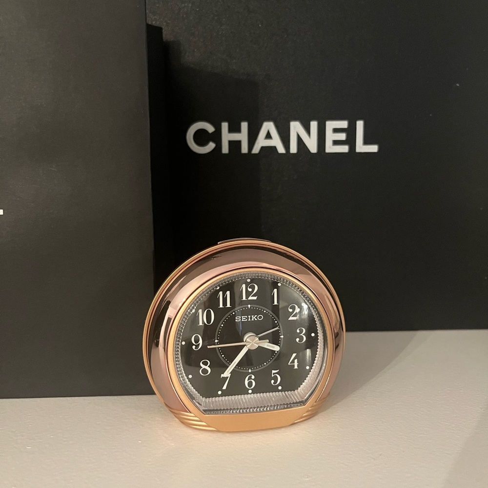 Rose gold alarm clock